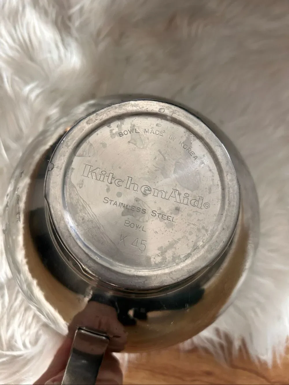 KitchenAid Replacement K45 Stainless Steel Mixing Bowl with Handle Twist Lock